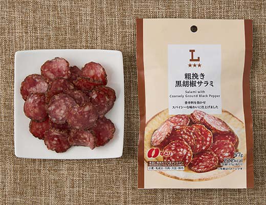 ローソン 粗挽き黒胡椒サラミ
