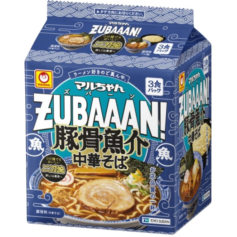 東洋水産 マルちゃんZUBAAAN! 豚骨魚介中華そば 3食パック